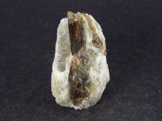 Very Rare Xenotime Y Crystal On Quartz From Brazil - 1.  3 " - 19.  0 Grams