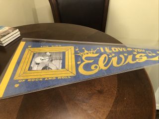 Rare Vintage Elvis Presley Pennant,  Photo " The King Of Rock And Roll "
