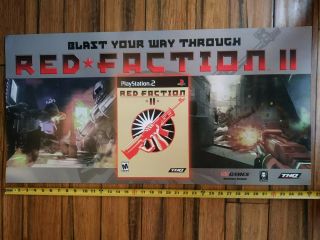 Rare Red Faction 2 Ii Display Poster Vintage Sony Playstation 2 Ps2 Retro Gaming