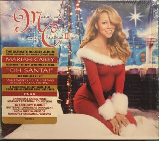 Mariah Carey Merry Christmas Ii You Rare Walmart Version With 5 Cards & Ornament