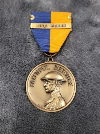 Ww2 Era Oregon National Guard Faithful Service Medal Named/ Engraved Rare Medal