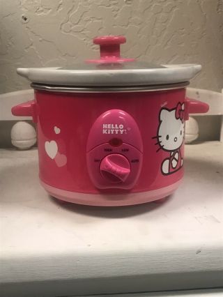 Rare Collectible Retro Hello Kitty White & Hot Pink Slow Cooker