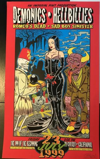Demonics: Cotati,  1999 Poster By Firehouse And Chuck Sperry Rare