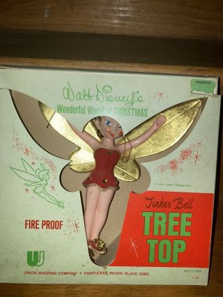 Disney Tinker Bell Christmas Tree Topper Vintage Rare