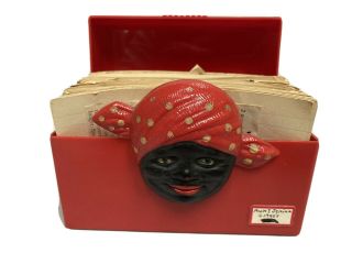 Plastic Black Americana Fosta Product Recipe Box Vtg 1940’s Red Rare Good Condit