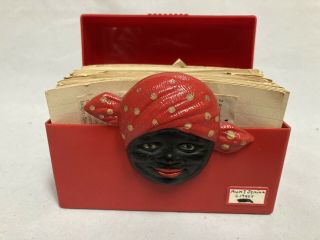 Plastic Black Americana Fosta Product Recipe Box Vtg 1940’s Red Rare Good Condit 2