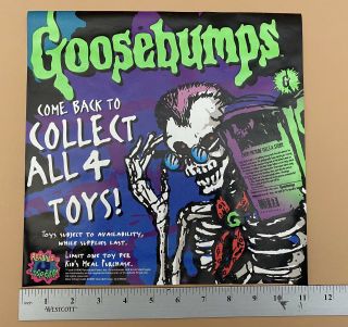 RARE Goosebumps 1996 Taco Bell Promo Window Cling 12 