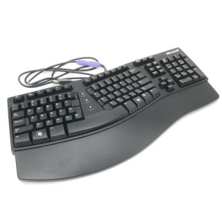 Microsoft Natural Keyboard Elite Ku - 0045 Black Ergonomic Keyboard Rare Ps/2 Usb