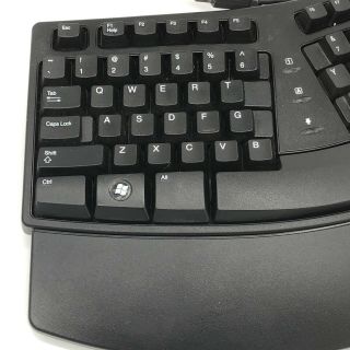Microsoft Natural Keyboard Elite KU - 0045 Black Ergonomic Keyboard Rare PS/2 USB 2