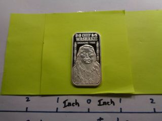 Chief Washakie Shoshone Tribe Indian 1975 Older 999 Silver Bar Coin Rare C