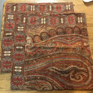 Pottery Barn 2 Pillow Covers Lara Paisley Rust/red/brown Linen 24 X 24 Rare