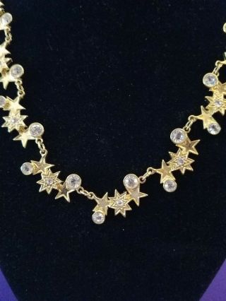 RARE VINTAGE KIRK ' S FOLLY STARS AND AND RHINESTONES NECKLACE GORGEOUS 2