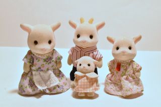 Rare Calico Critters/ Sylvanian Families Uk Brightfield Goat Family Of 4