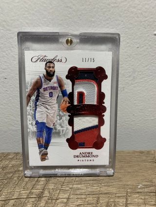 Andre Drummond 2017 - 18 Flawless Dual Patches /15 Rare Detroit Pistons
