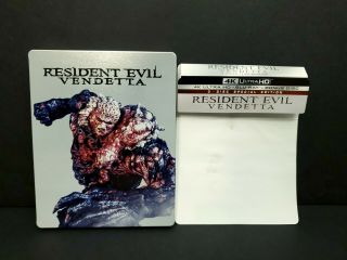 Resident Evil Vendetta (4k Uhd,  Blu - Ray) Best Buy Steelbook.  Oop Rare.  Ultra Hd