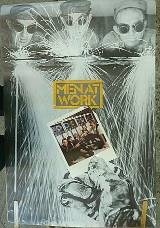 Very Rare Men At Work 1982 Vintage Debute Music Store Promo Poster