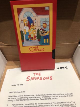 The Simpsons Fox Television Critic Review Screener VHS,  Letter RARE 96 3