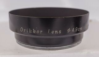 Rare - Petri Kuribayashi Orrikor 50mm F2.  0 Lens 49mm Screw In Metal Lens Hood 2