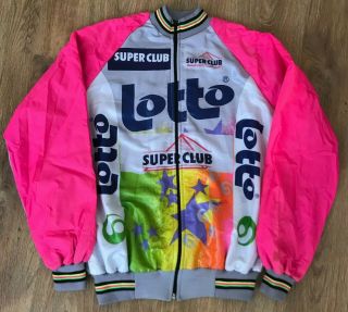 Lotto Club Rare Vintage Cycling Jacket Size 6 (xl - Xxl)