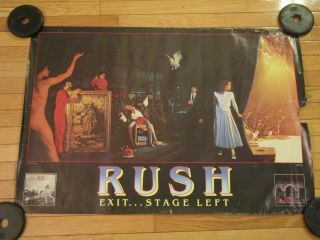 Vintage Rare Rush Exit Stage Left Store - Display Promo Poster 35 " X 25 " Anthem