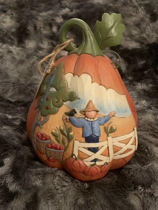 Jim Shore Harvest By Day,  Haunted By Night Pumpkin Halloween Thanksgiving Rare