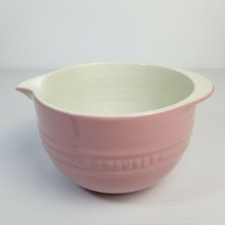 Le Creuset Stoneware Satin Pink 1.  75 Qt Batter Mixing Bowl W/ Pour Spout Rare