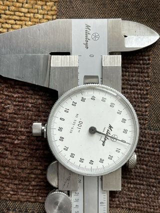 Mitutoyo Dial Caliper No.  505 - 626 Stainless Hardened Vintage Japan.  001 " Rare