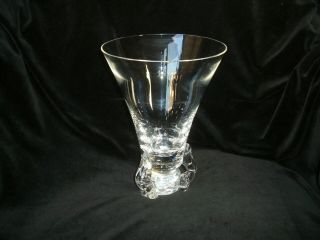 Steuben Vase Clear Crystal Glass 8.  5 " Rare Vintage Mid Century Modern