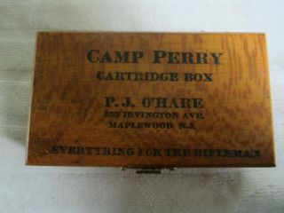 Camp Perry Cartridge Box Vintage Rare.  22 Cal Pj O 