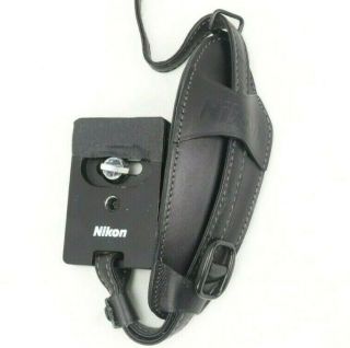 Nikon Leather Hand Strap For Single - Lens Reflex Slr Cameras Black - Rare