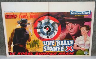 No Name On The Bullet Rare 1959 Movie Poster Audie Murphy/joan Evans