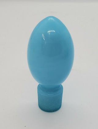 Vintage Made in France Blue Milk Glass,  RARE.  Swirl Pattern Perfume Bottle 2