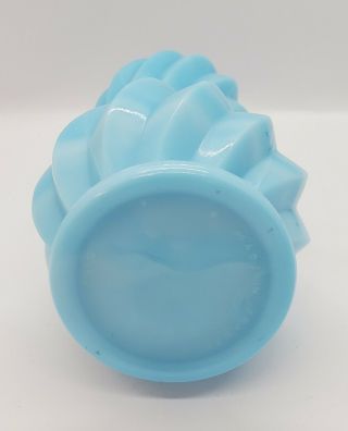 Vintage Made in France Blue Milk Glass,  RARE.  Swirl Pattern Perfume Bottle 3