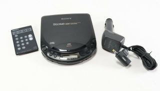 Vintage Rare Sony D - 225cr Discman Mega Bass Cd Player W/ Car Charger & Remote