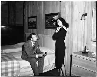 Hedy Lamarr John Loder In Bedroom Rare 5x4 Photo Camera Negative 1940 
