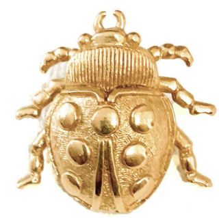 Rare Vintage Unisex Christian Dior Germany Gold Overlay Ladybug Lapel Pin Signed