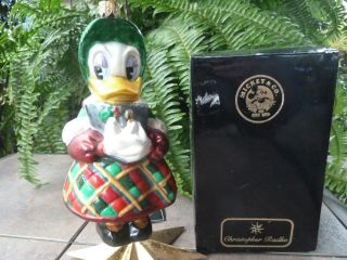 Rare Christopher Radko Disney Daisy Duck Caroler Christmas Glass Ornament 1998