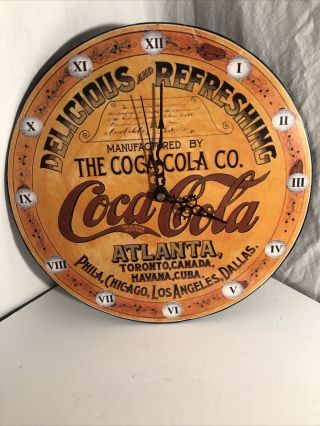 Coca Cola Rare Clock.  Atlanta Toronto Canada Havana Cuba Phila,  Chicago,  Los Ang