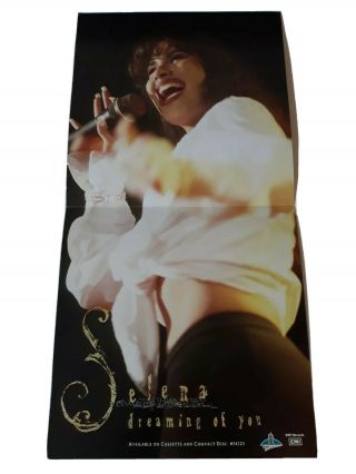 Very Rare Selena Quintanilla 1995 Dreaming Of You Emi Latin Promo Poster Nos