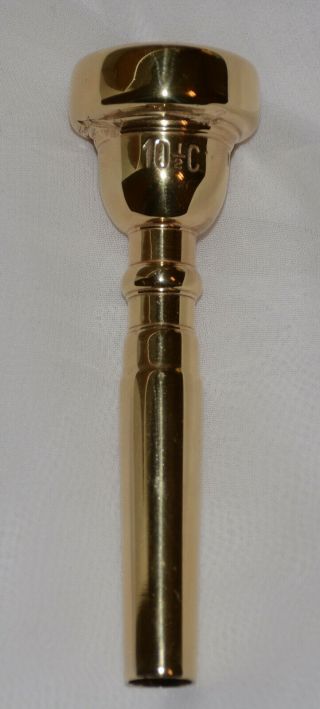 Bach York 10 1/2c Trumpet Mouthpiece 27 Throat Gold Plate Rare Lettering