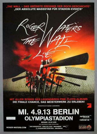 Roger Waters Pink Floyd - Rare Berlin 2013 Concert Poster
