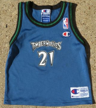 Vintage Champion Minnesota Timberwolves Toddler Jersey Pre Owned Rare 90s Read