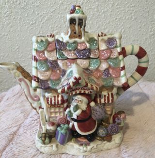 Fitz & Floyd Tea Jar Santa 