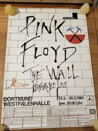 Vintage Rare Pink Floyd The Wall Preformed Live Dortmund Germany 1981