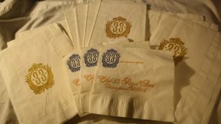 Set Of Disneyland Club 33 Items Rare Napkins Hand Towels Vintage Old Logo