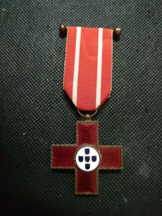Old Rare Portugal Portuguese Military Red Cross Merit Cross Order