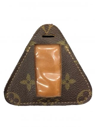 Louis Vuitton Luggage Tag.  Authentic Rare Monogram Triangle Shape.  Id Holder