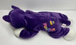 15” Lisa Frank Collectible Purple Cat Kitty Playtime Plush Rainbow Heart RARE 2