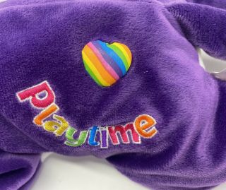 15” Lisa Frank Collectible Purple Cat Kitty Playtime Plush Rainbow Heart RARE 3