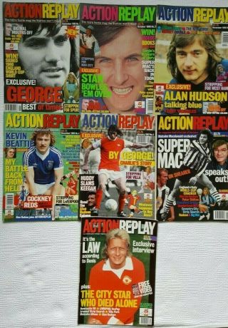 V.  Rare - Complete Set Of 7,  Action Replay - Retro Football Magazines